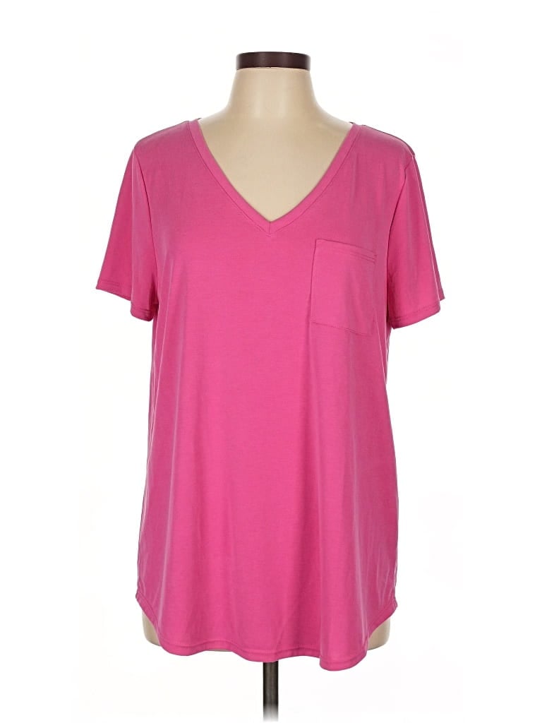 Pre-owned Green Envelope Short Sleeve T-shirt In Pink