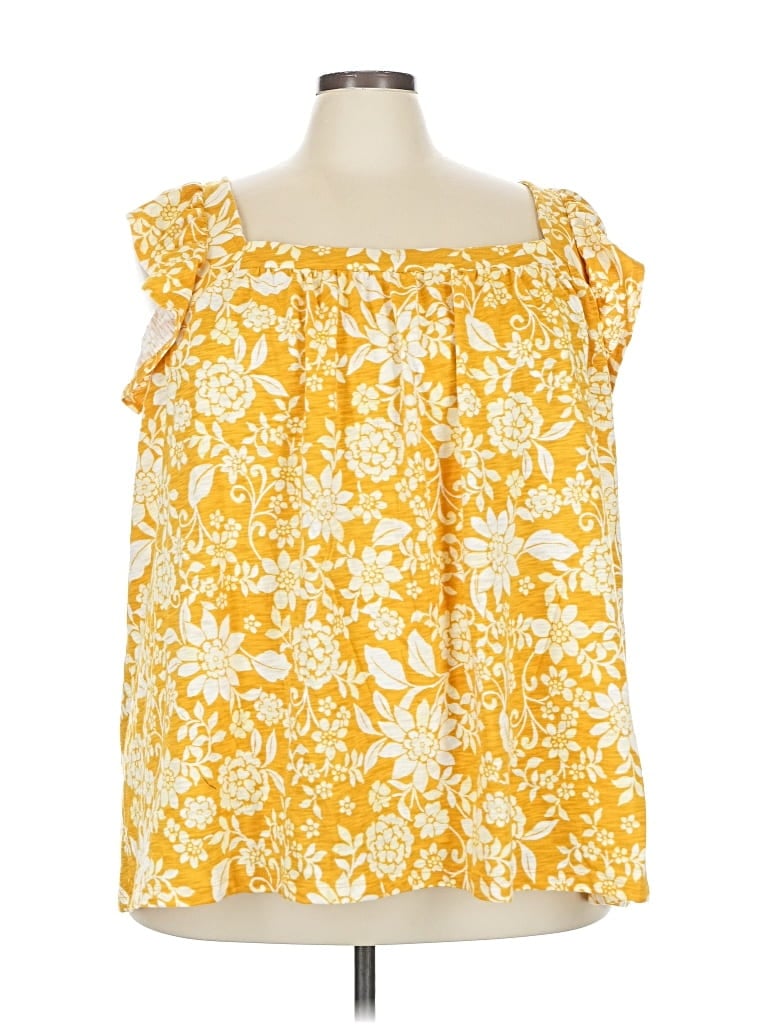 Pre-owned Lc Lauren Conrad Sleeveless Blouse In Yellow