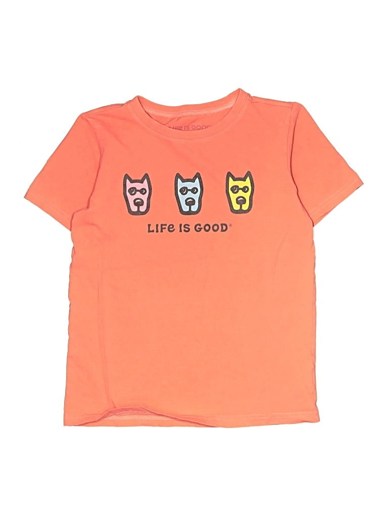 Pre-owned Life Is Good Kids' Short Sleeve T-shirt In Orange