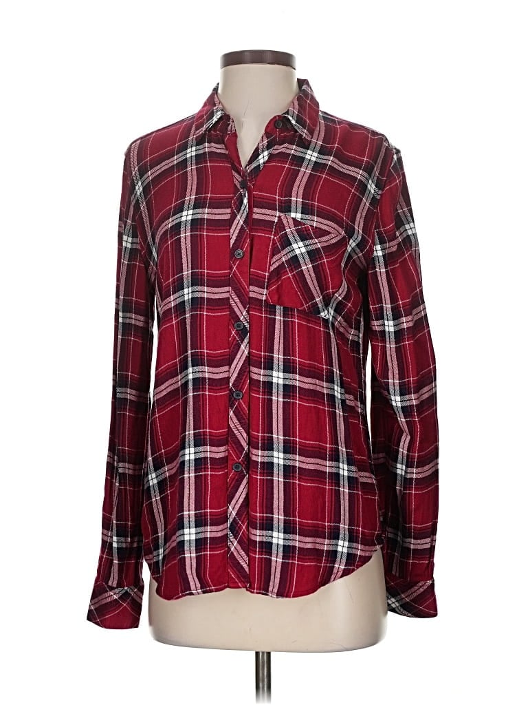 Pre-owned Rails Long Sleeve Button Down Shirt In Burgundy