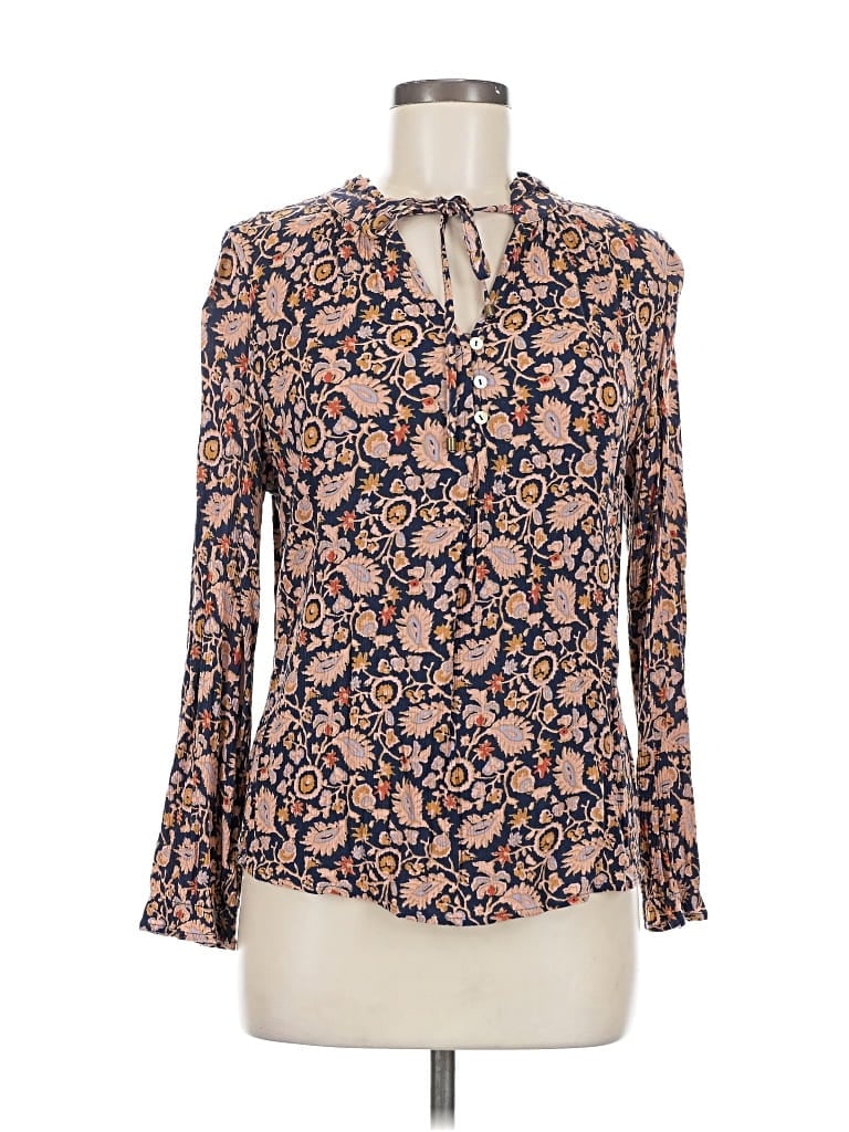 Pre-owned Market & Spruce 3/4 Sleeve Blouse In Blue