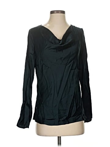 Ecru Long Sleeve Silk Top (view 1)