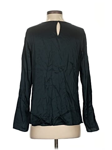 Ecru Long Sleeve Silk Top (view 2)
