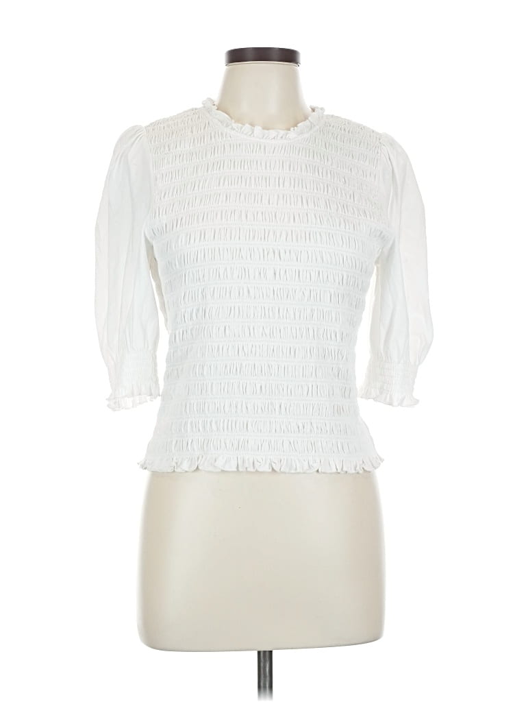 Pre-owned Veronica Beard Jeans 3/4 Sleeve Blouse In White