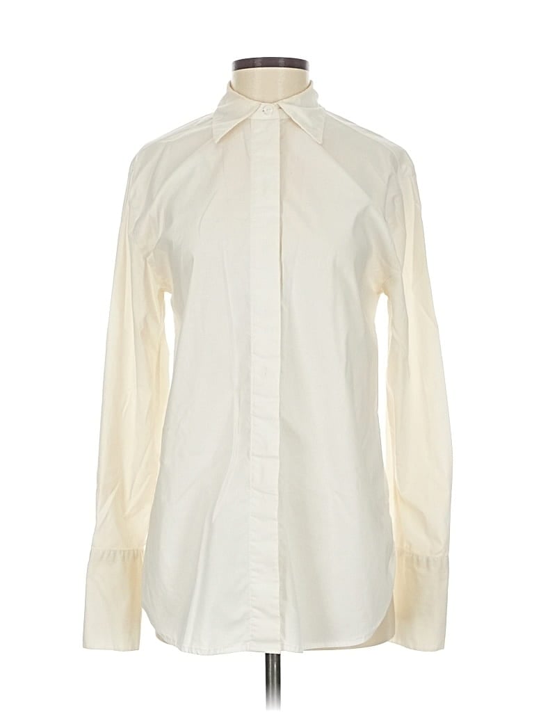 Pre-owned Prolōgue Long Sleeve Blouse In White