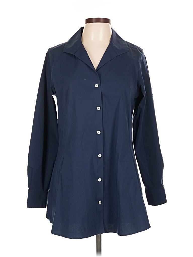 Foxcroft Long Sleeve Button Down Shirt In Blue