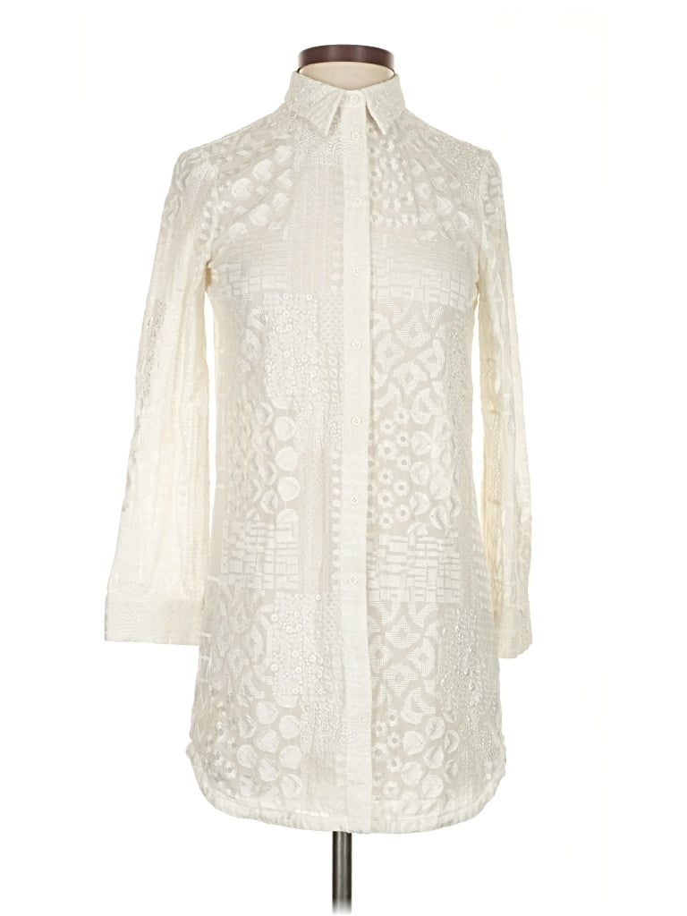 Pre-owned Alice And Olivia Alice + Olivia 3/4 Sleeve Blouse In White