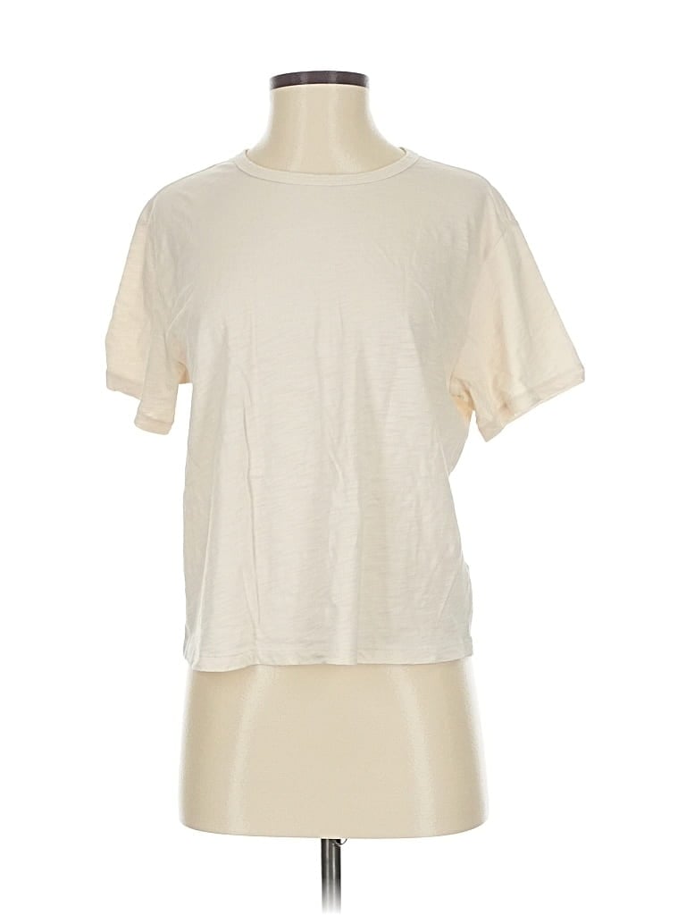 Pre-owned Athleta Short Sleeve T-shirt In White