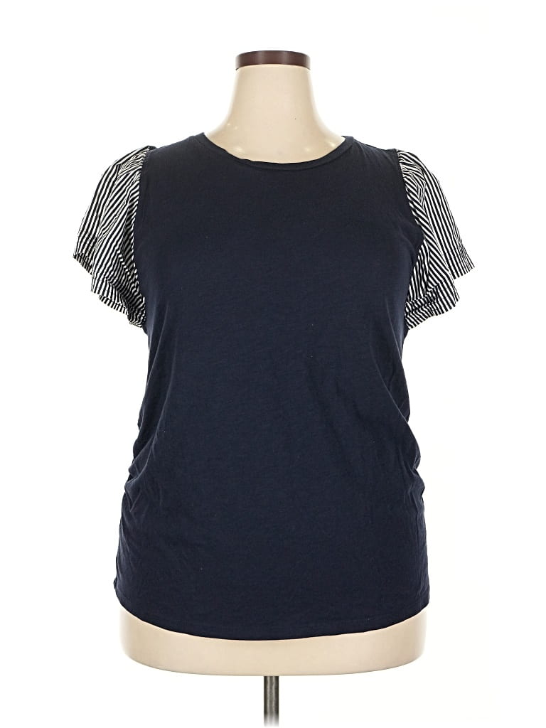 Pre-owned Maurices Short Sleeve Top Blue Crew Neck Tops