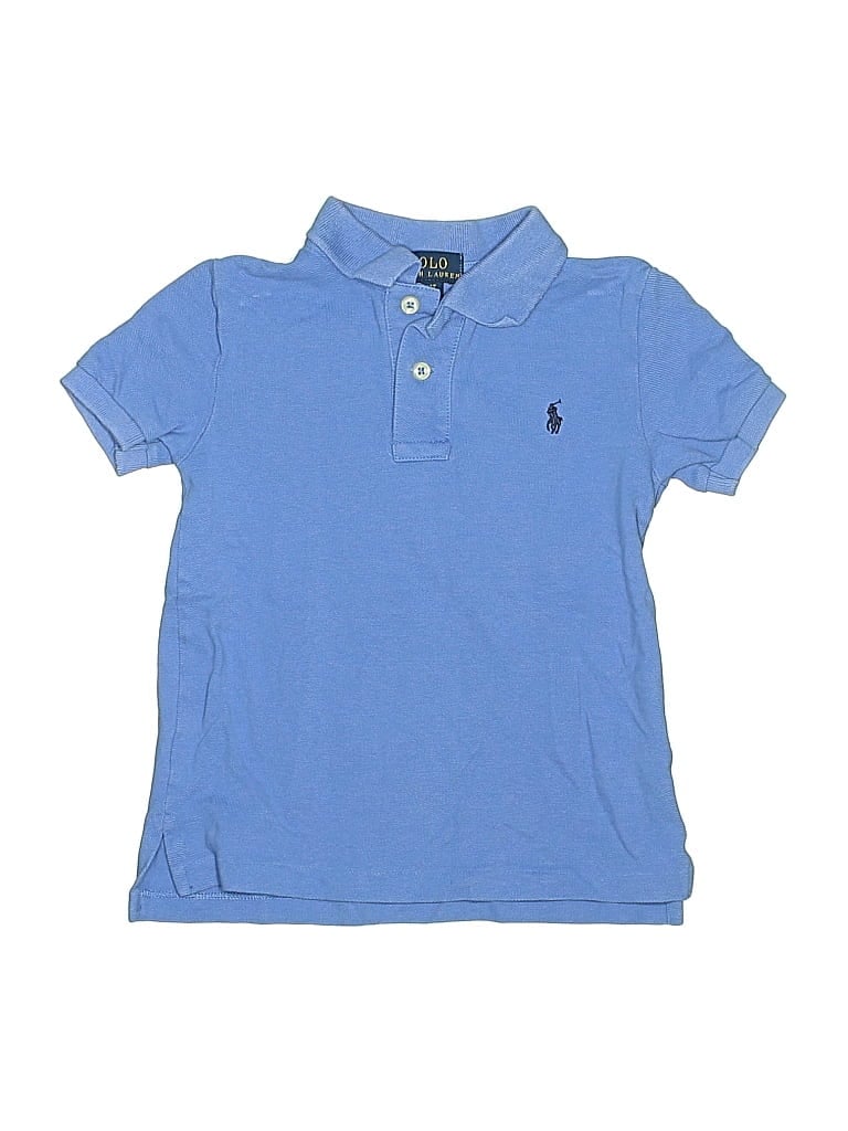 Pre-owned Polo By Ralph Lauren Kids' Short Sleeve Top Blue Tops