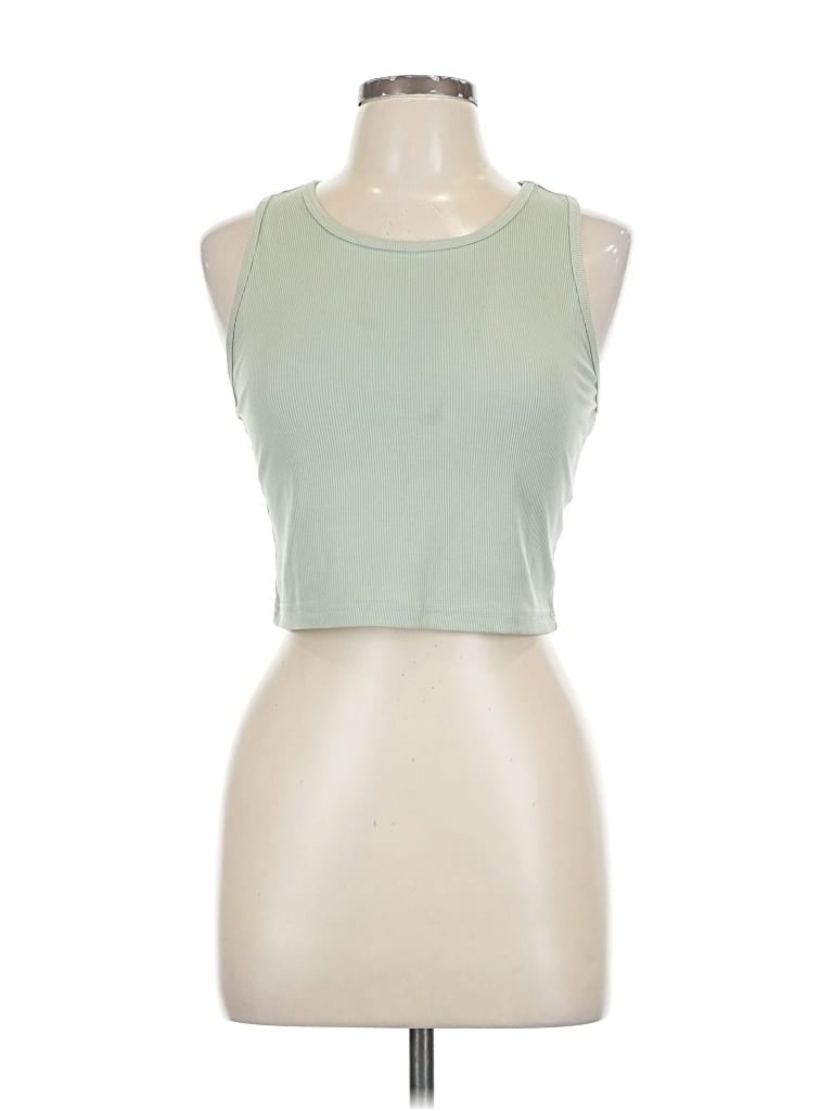 Pre-owned Romwe Tank Top Green Halter Neckline Tops