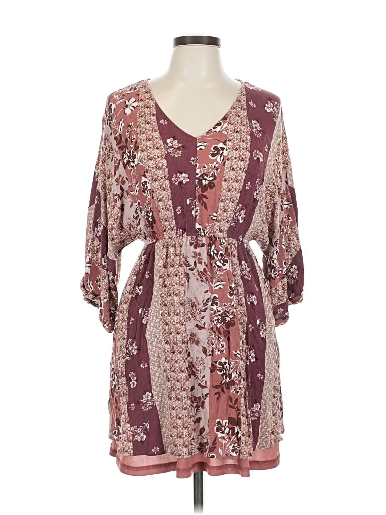Pre-owned Andree By Unit Casual Dress In Burgundy