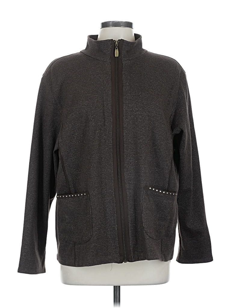 Pre-owned Allison Daley Long Sleeve Top Gray Turtleneck Tops