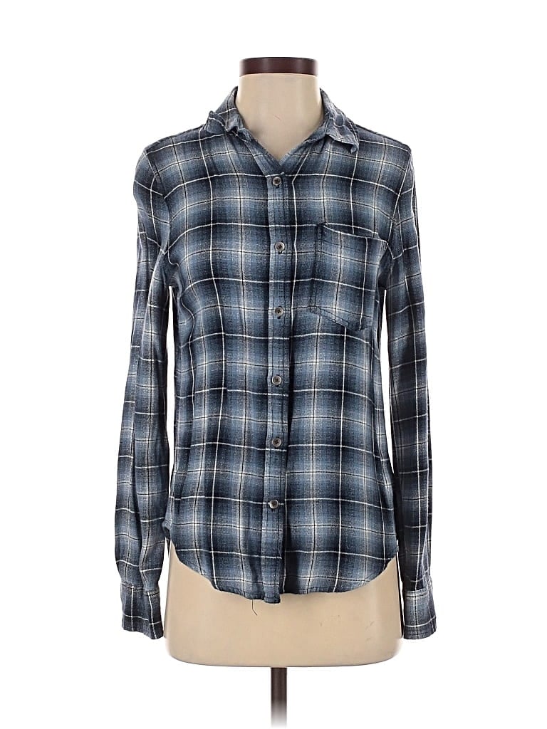 Pre-owned Aéropostale Long Sleeve Button Down Shirt In Blue