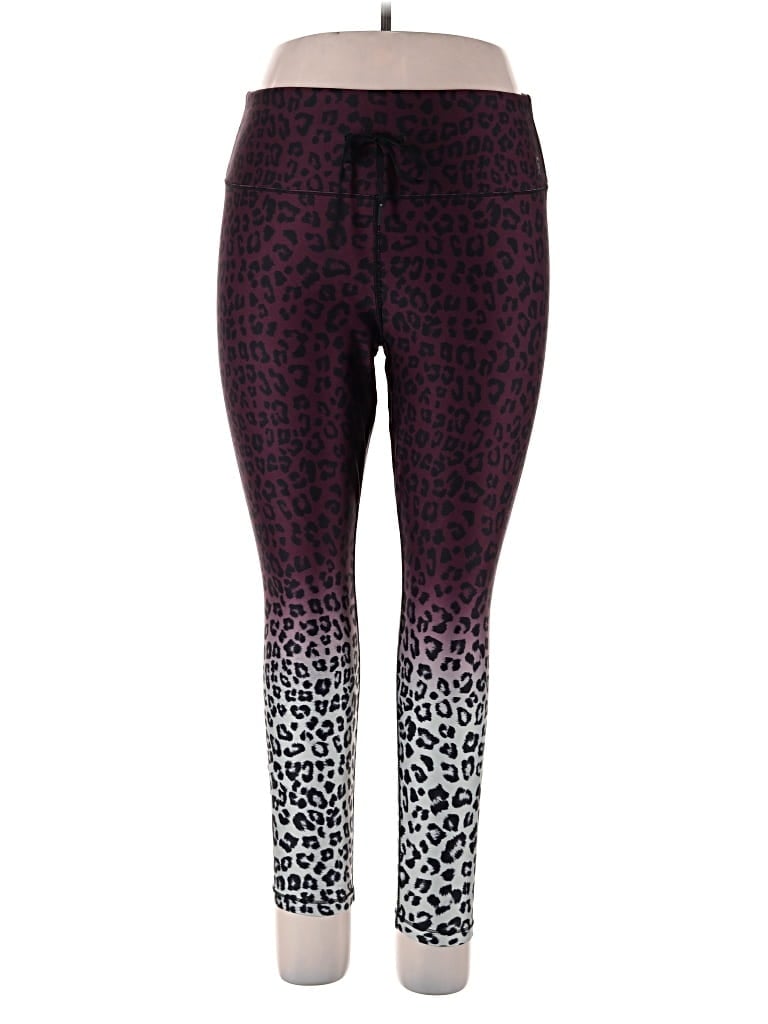 Pre-owned Good American Active Pants In Purple