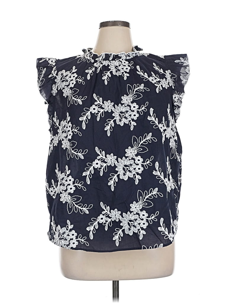 Pre-owned Ann Taylor Loft Outlet Sleeveless Blouse In Blue