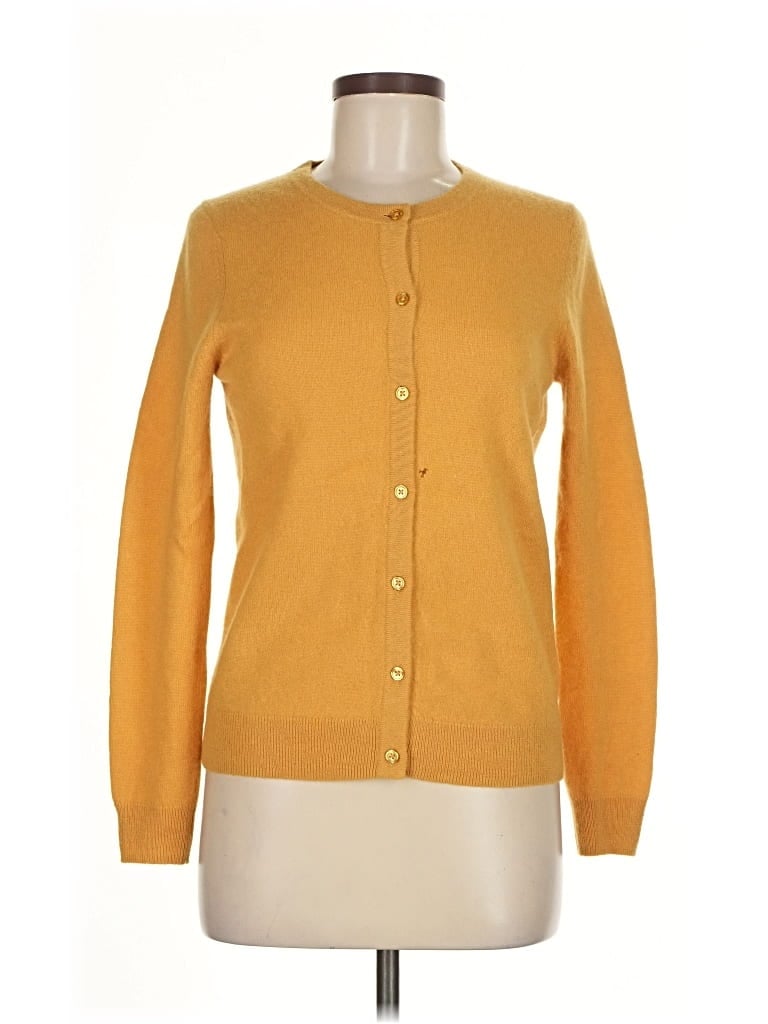Pre-owned C By Bloomingdale's Cashmere Cardigan Sweater In Yellow