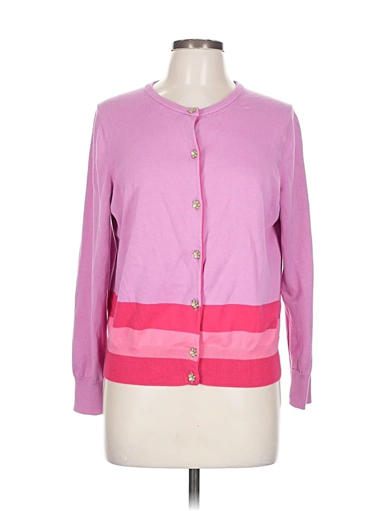 Pre-owned Lands' End Cardigan Sweater In Pink