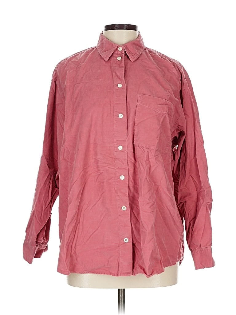 Pre-owned Gap Long Sleeve Button Down Shirt In Burgundy
