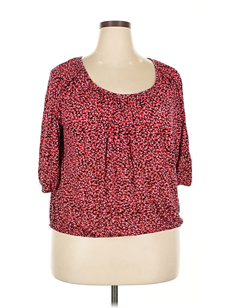 Pre-owned Michael Michael Kors 3/4 Sleeve Blouse In Red