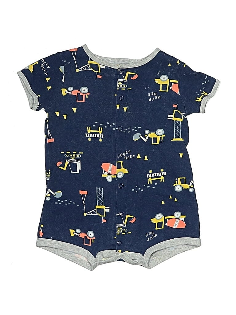 Pre-owned Carter's Kids' Short Sleeve Onesie In Blue