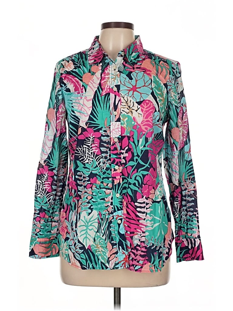 Pre-owned Talbots Long Sleeve Blouse In Blue