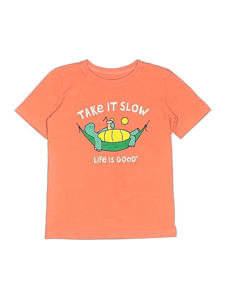 Pre-owned Life Is Good Kids' Short Sleeve T-shirt In Orange