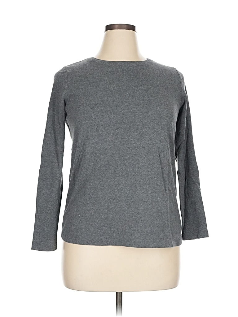 Pre-owned Talbots 3/4 Sleeve T-shirt In Gray
