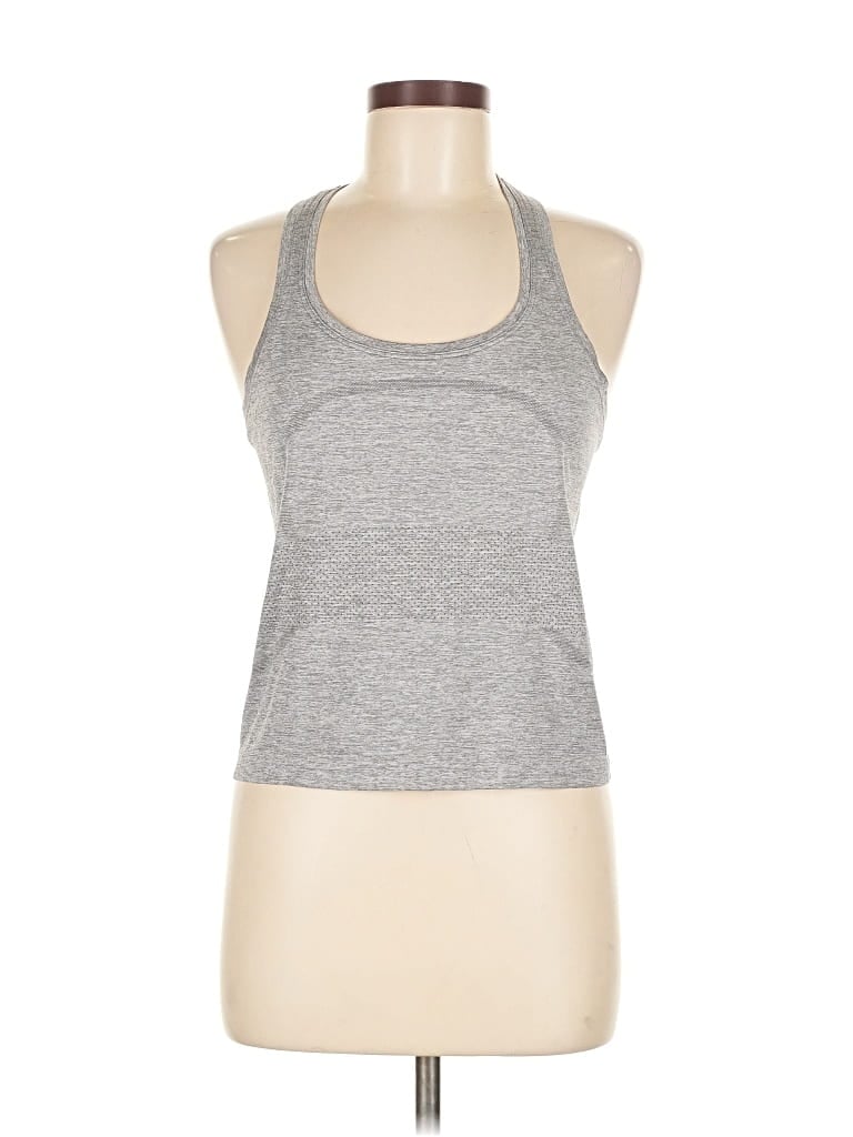 Pre-owned Lululemon Athletica Tank Top Gray Halter Neckline Tops