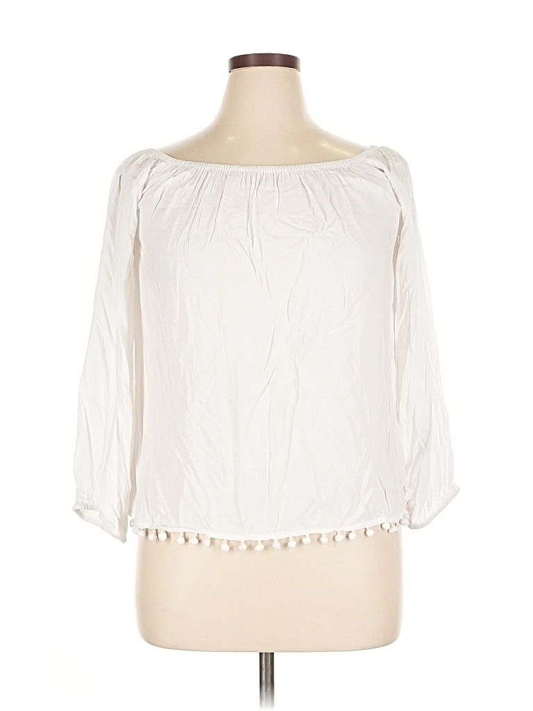 Pre-owned Lilly Pulitzer 3/4 Sleeve Blouse In White