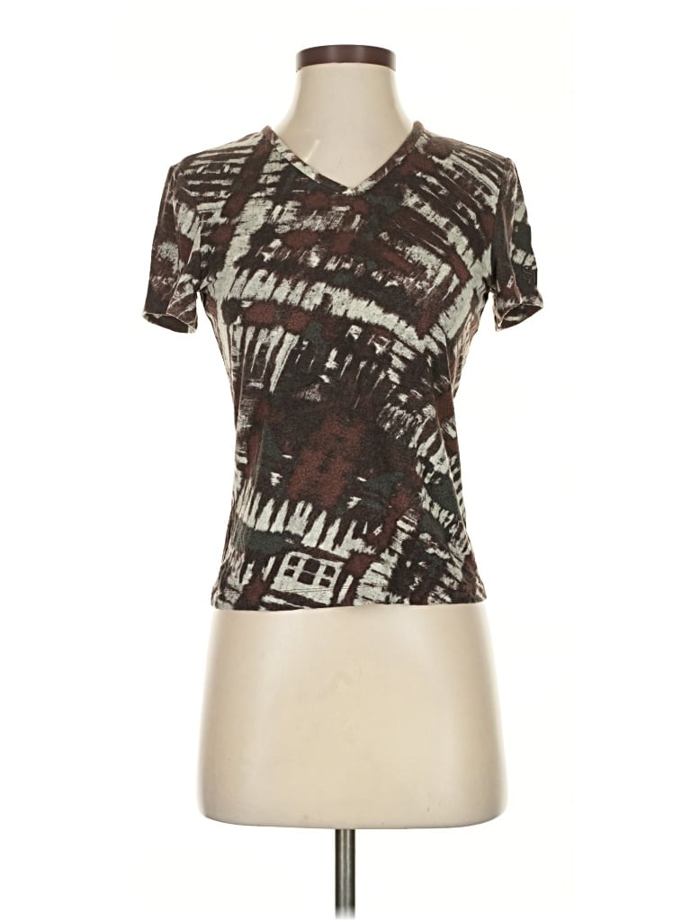 Pre-owned St John Short Sleeve T-shirt In Brown