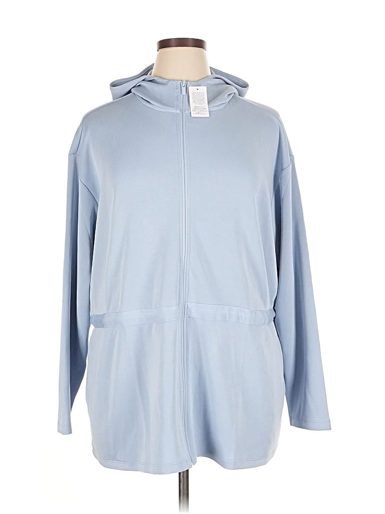 Pre-owned Lands' End Zip Up Hoodie In Blue