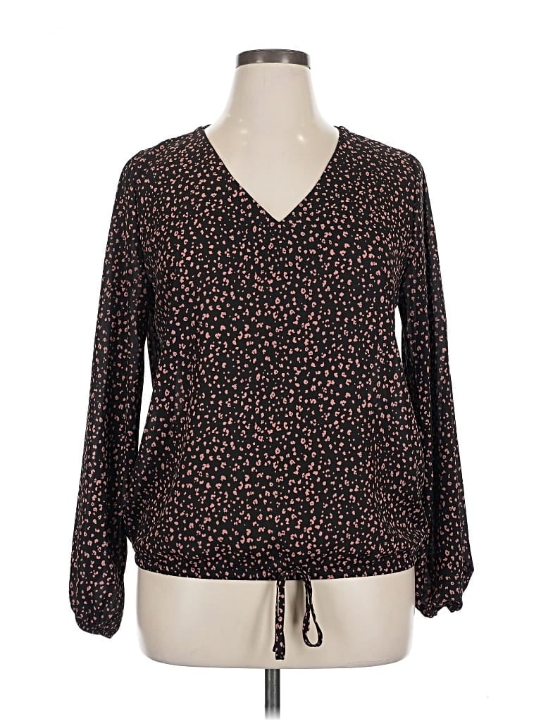 Pre-owned West Kei Long Sleeve Blouse In Black