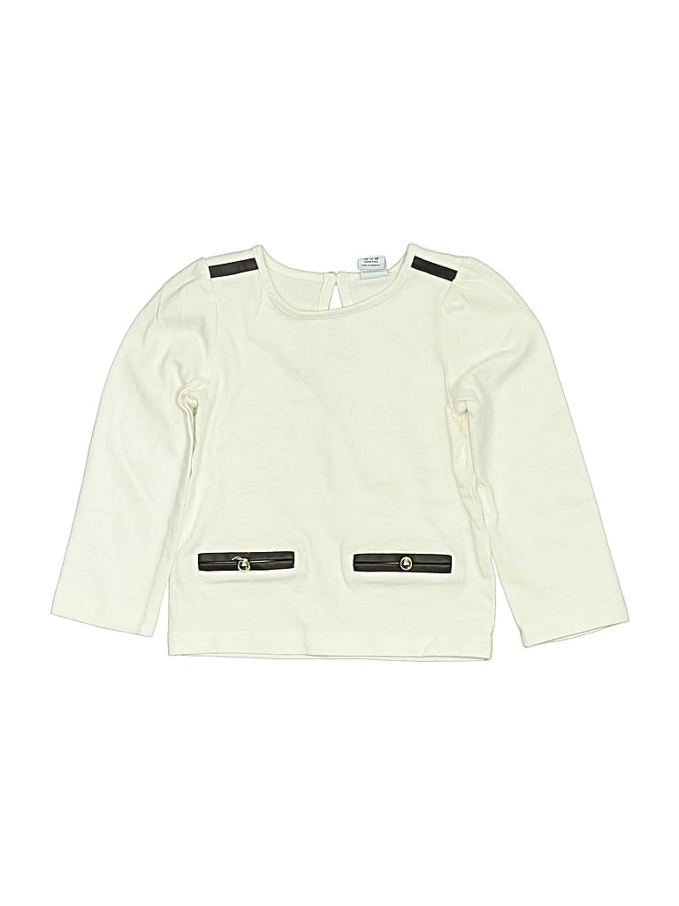 Pre-owned Janie And Jack Kids' Long Sleeve T-shirt In White