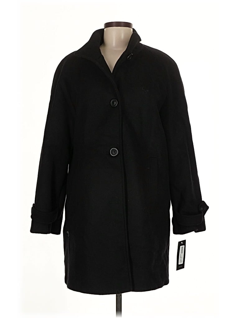 Pre-owned Jones New York Wool Coat In Black