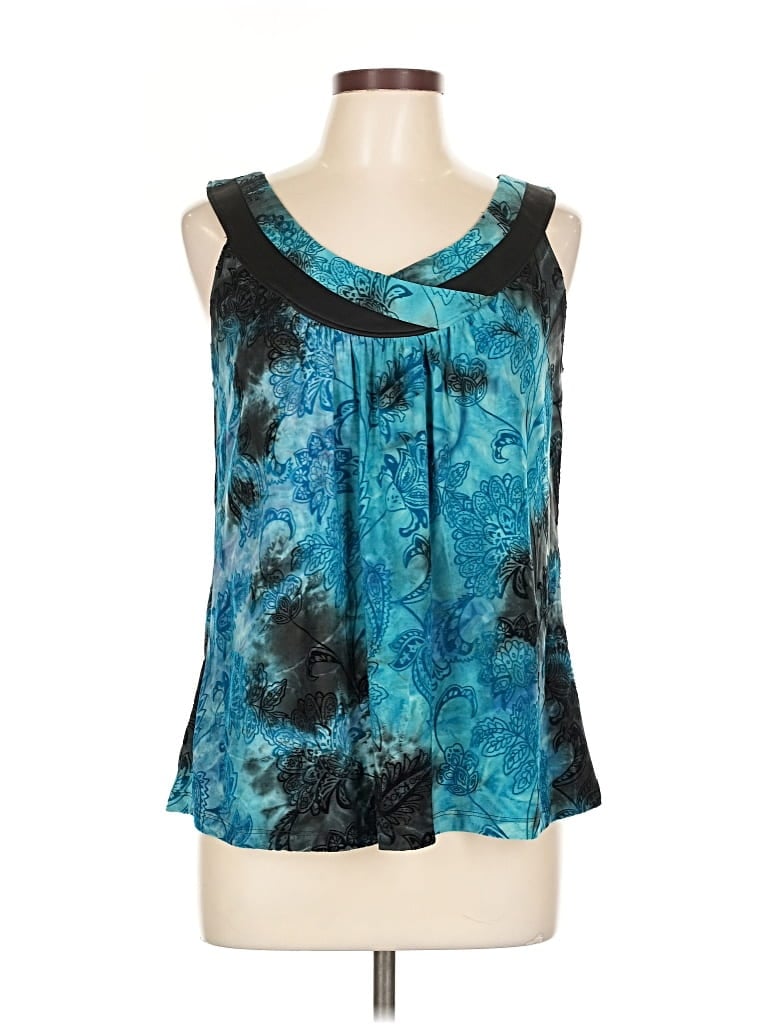 Pre-owned Dressbarn Sleeveless Blouse In Blue