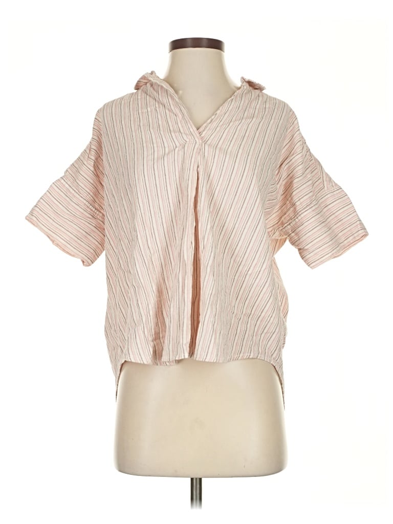 Pre-owned Madewell Short Sleeve Blouse In Brown