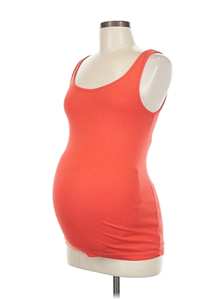 Pre-owned Isabel Maternity Tank Top Orange Strapless Neckline Tops