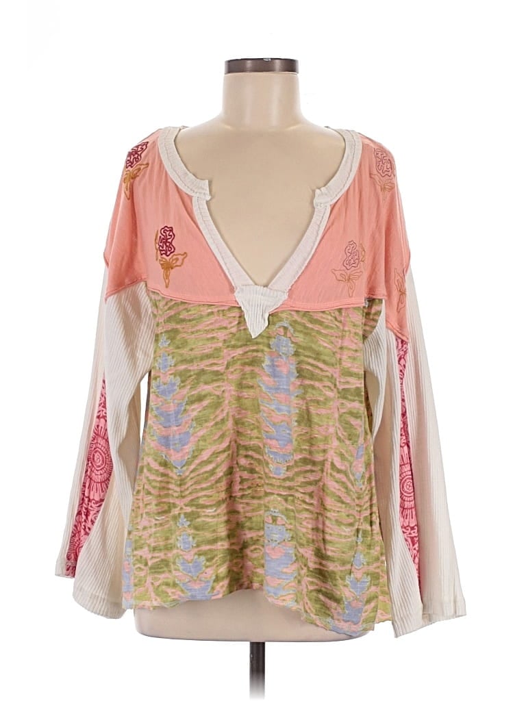 Pre-owned Free People Long Sleeve Blouse In Pink