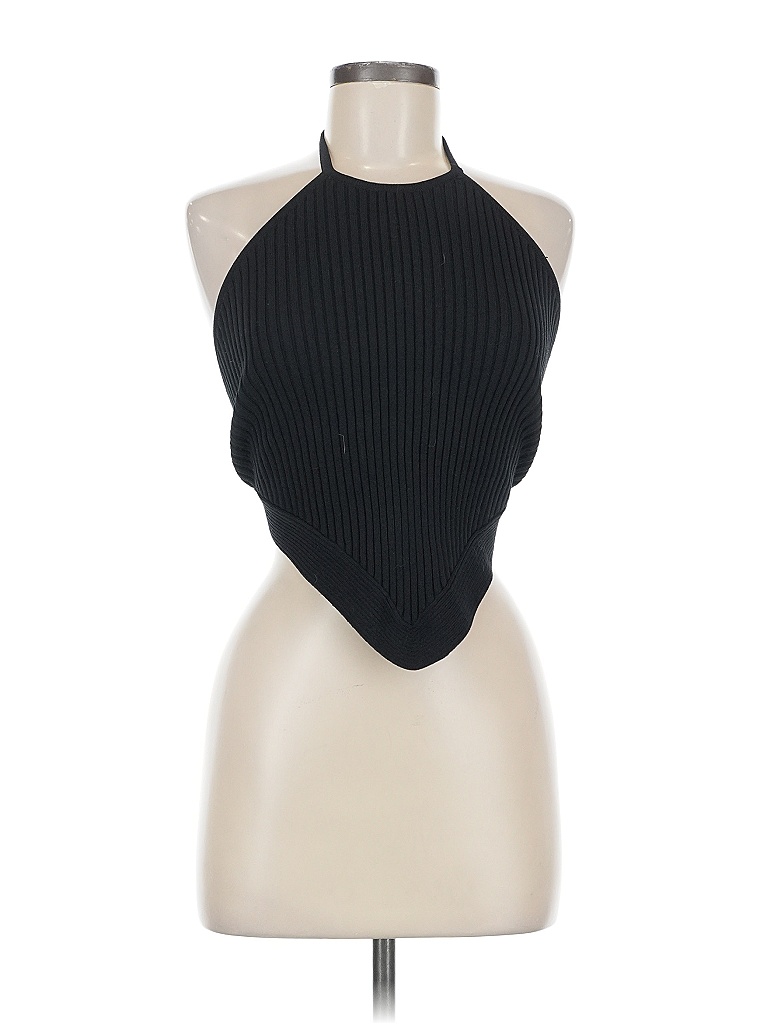 Pre-owned Astr Tank Top Black Halter Neckline Tops