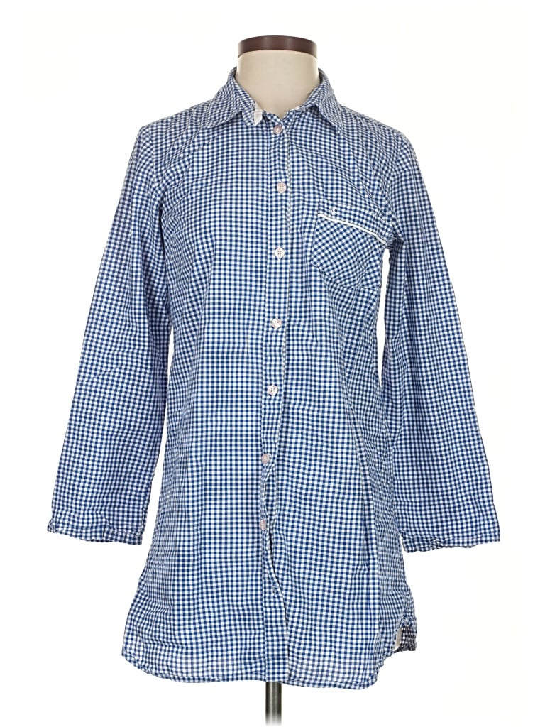 Pre-owned Victoria's Secret 3/4 Sleeve Button Down Shirt In Blue