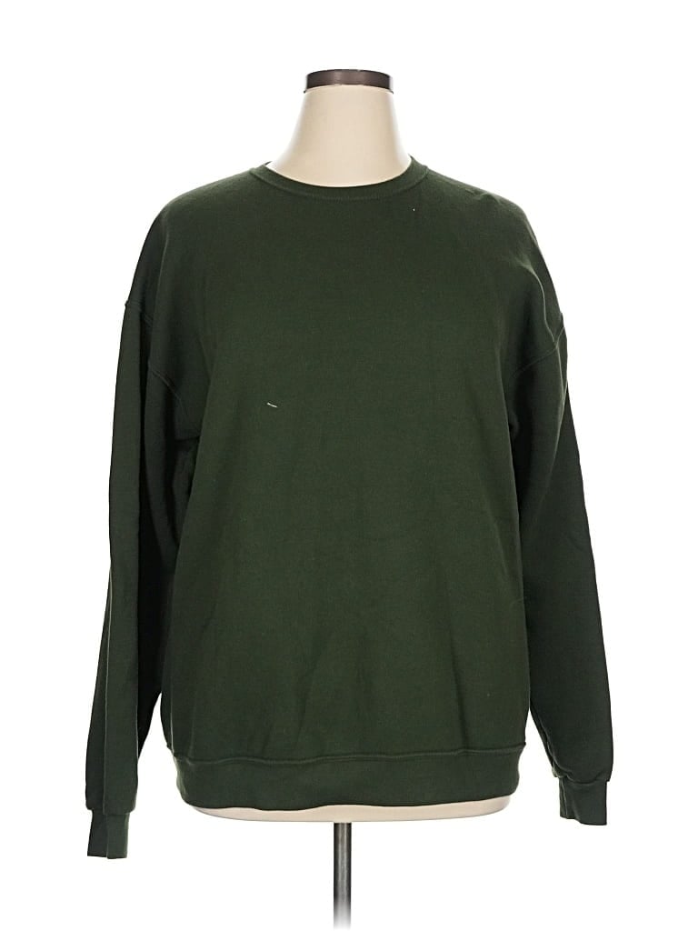 Pre-owned Fruit Of The Loom Sweatshirt In Green