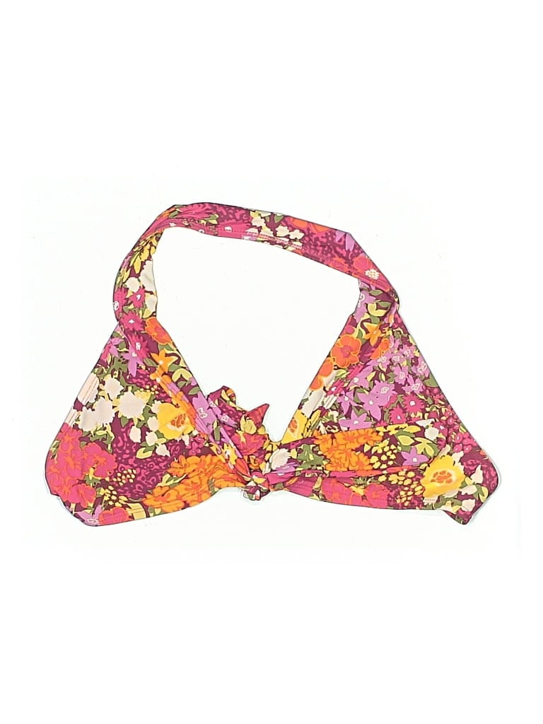 Pre-owned Seven7 Swimsuit Top Pink Floral Pattern Swimwear