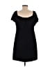 Charles Henry Solid Black Cocktail Dress Size M - photo 2