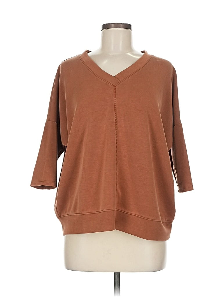 Pre-owned Cable & Gauge Pullover Sweater In Brown