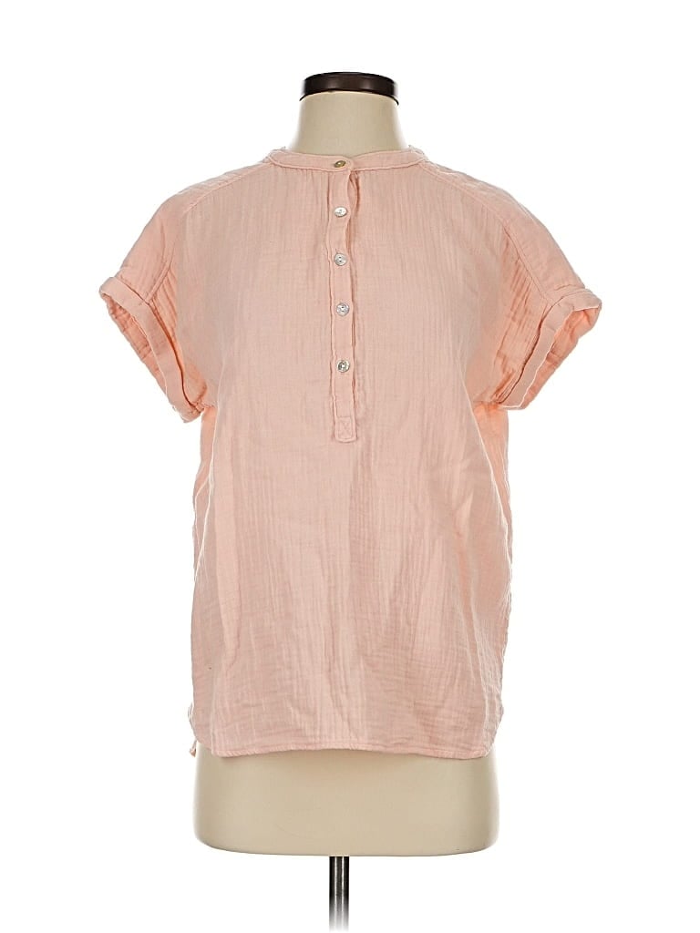 Pre-owned Faherty Short Sleeve Blouse In Pink