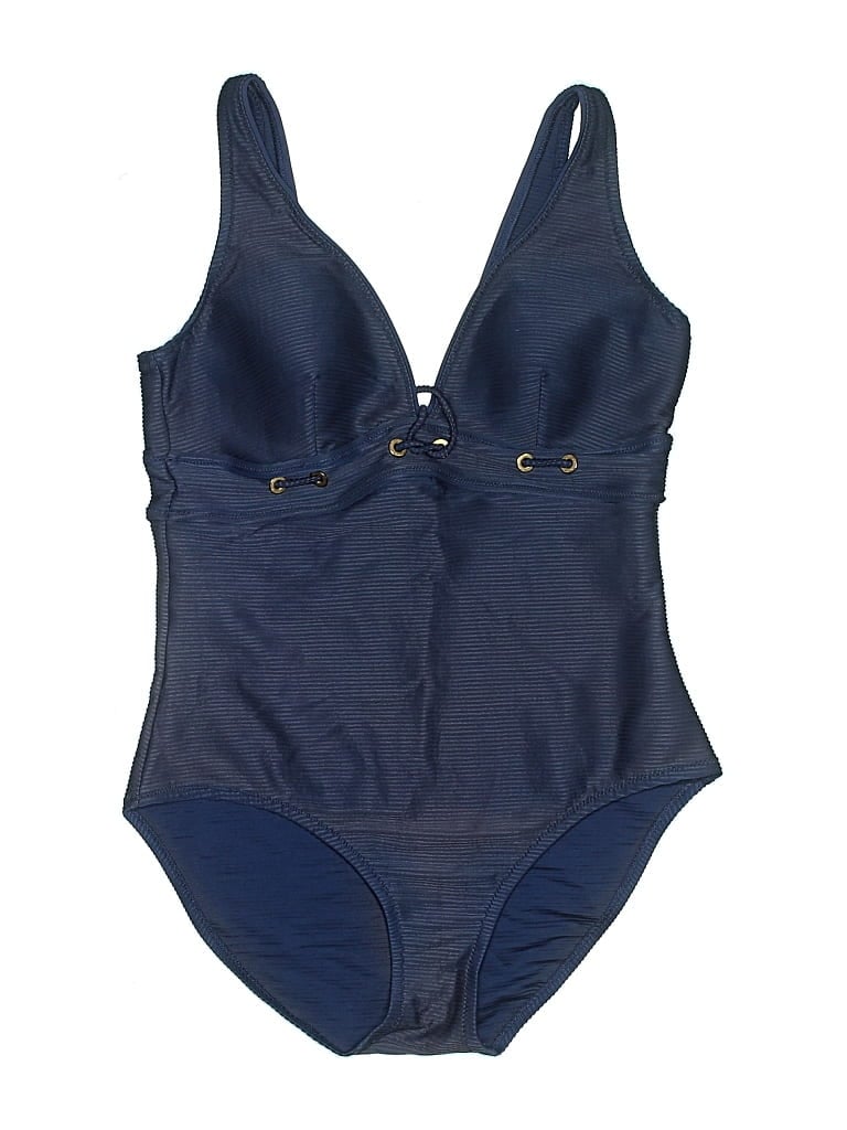 Pre-owned Lands' End One Piece Swimsuit In Blue