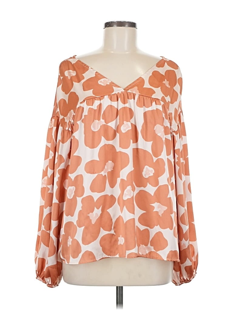 Pre-owned Mittoshop Long Sleeve Blouse In Orange