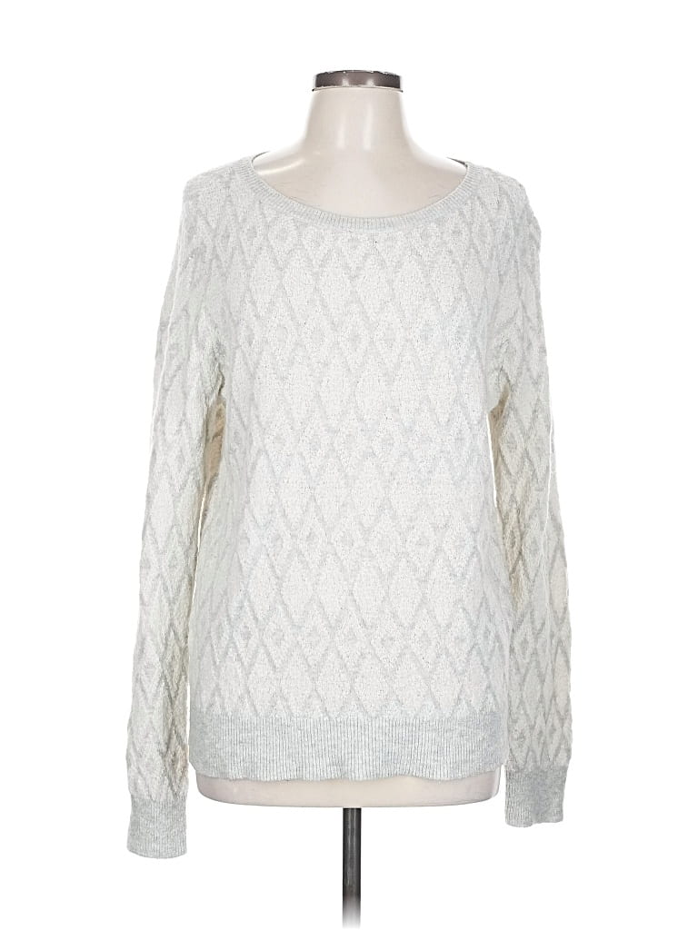 Pre-owned Ann Taylor Loft Pullover Sweater In Silver