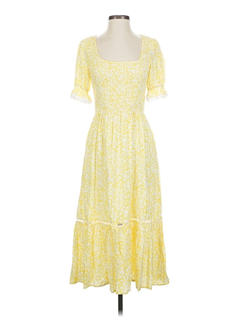 Pre-owned Lost + Wander Casual Dress In Yellow